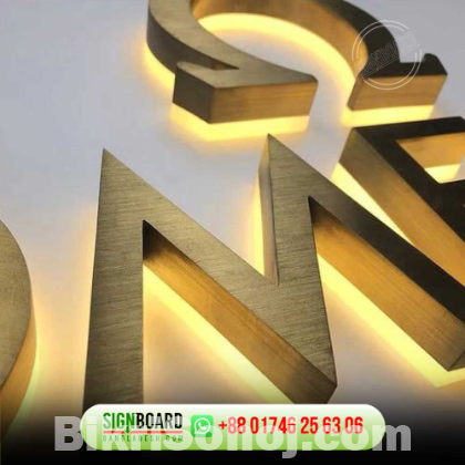 LED backlit Stainless Steel nameplate for Shopping mall